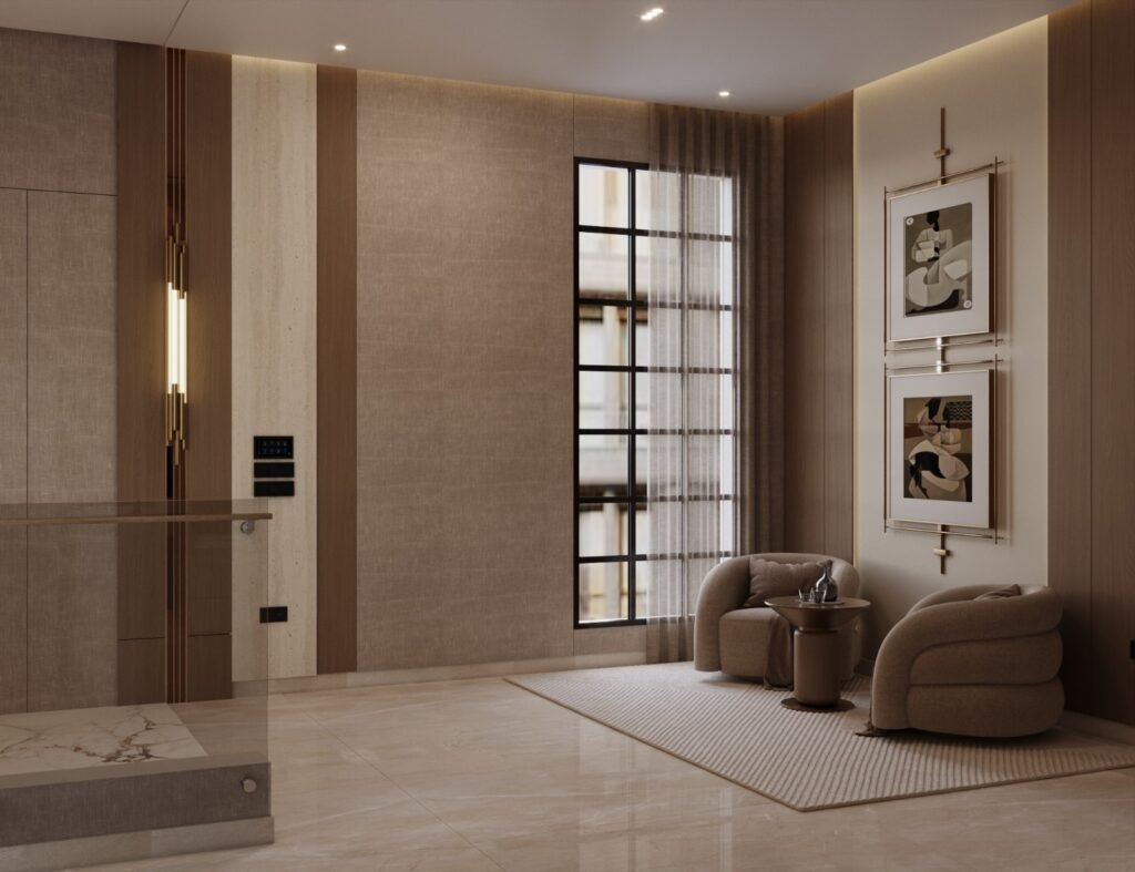 مشــــــــــروع تصميم داخلي فـيـــــــــــلا سكنيــــة