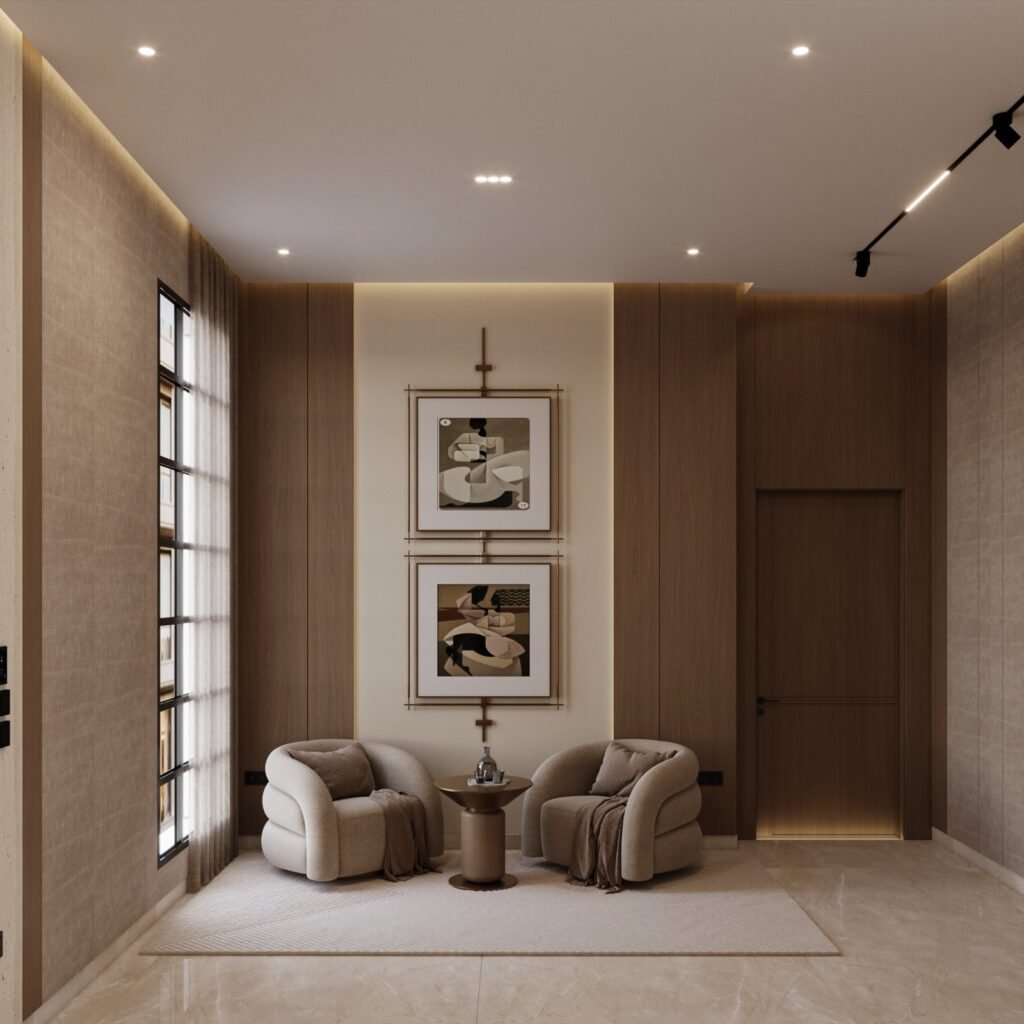 مشــــــــــروع تصميم داخلي فـيـــــــــــلا سكنيــــة