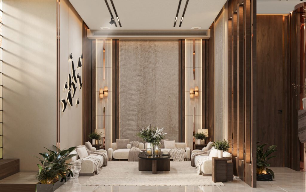 مشــــــــــروع تصميم داخلي فـيـــــــــــلا سكنيــــة