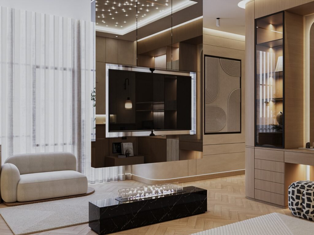 مشــــــــــروع تصميم داخلي فـيـــــــــــلا سكنيــــة